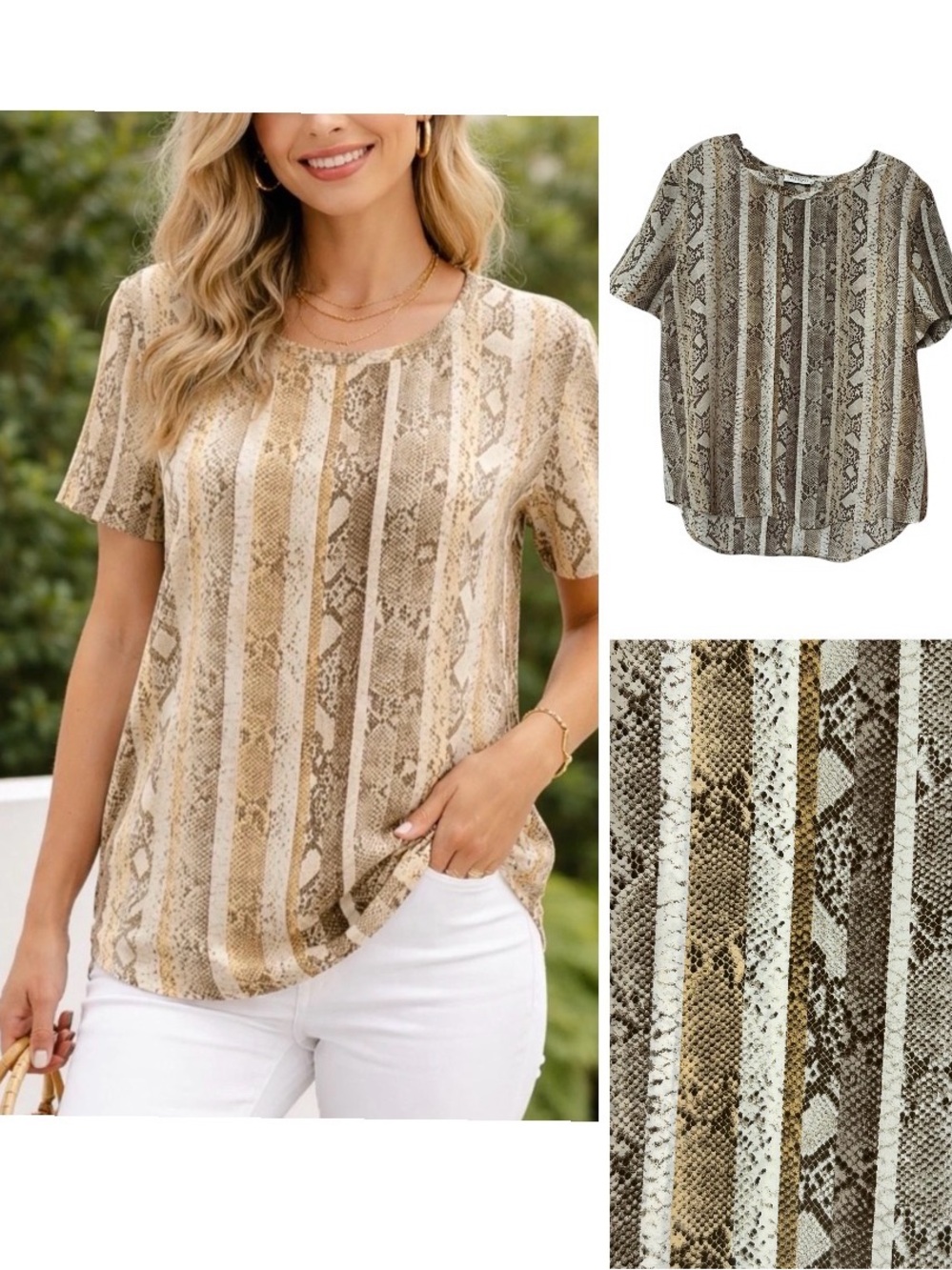 Equipment Femme silk snake skin top